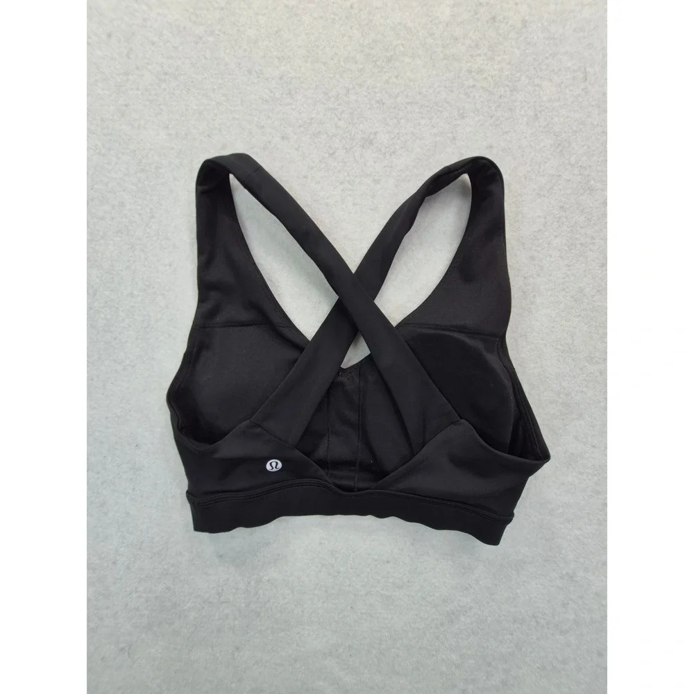 Lululemon Pushing Limits Sports Bra Women's Size 4 Black Strappy